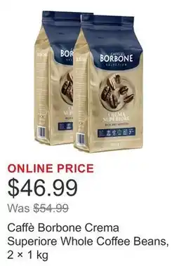Costco Caffè Borbone Crema Superiore Whole Coffee Beans, 2 × 1 kg offer