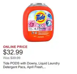 Costco Tide PODS with Downy, Liquid Laundry Detergent Pacs, April Fresh, 104-count offer