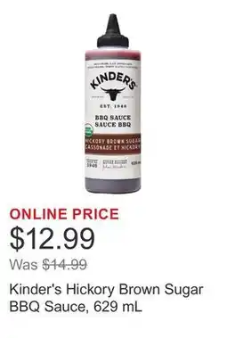 Costco Kinder's Hickory Brown Sugar BBQ Sauce, 629 mL offer