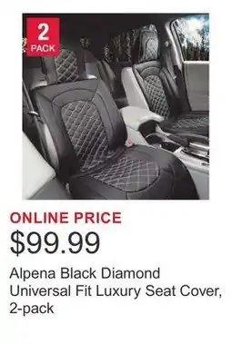 Costco Alpena Black Diamond Universal Fit Luxury Seat Cover, 2-pack offer