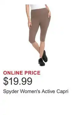 Costco Spyder Women's Active Capri offer