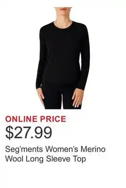 Costco Seg'ments Women's Merino Wool Long Sleeve Top offer