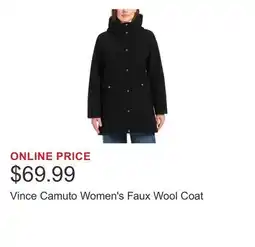 Costco Vince Camuto Women's Faux Wool Coat offer