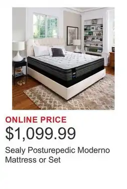 Costco Sealy Posturepedic Moderno Mattress or Set offer