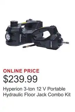 Costco Hyperion 3-ton 12 V Portable Hydraulic Floor Jack Combo Kit offer