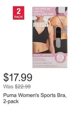 Costco Puma Women's Sports Bra, 2-pack offer
