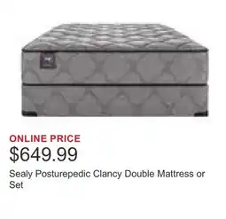 Costco Sealy Posturepedic Clancy Double Mattress or Set offer
