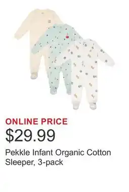 Costco Pekkle Infant Organic Cotton Sleeper, 3-pack offer