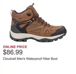 Costco Cloudveil Men's Waterproof Hiker Boot offer