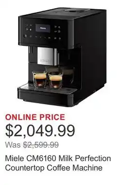 Costco Miele CM6160 Milk Perfection Countertop Coffee Machine offer