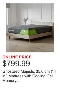 Costco GhostBed Majestic 35.6 cm (14 in.) Mattress with Cooling Gel Memory Foam offer