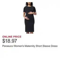 Costco Parasuco Women's Maternity Short Sleeve Dress offer