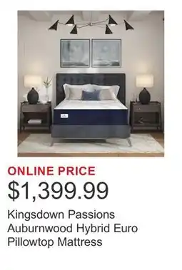 Costco Kingsdown Passions Auburnwood Hybrid Euro Pillowtop Mattress offer