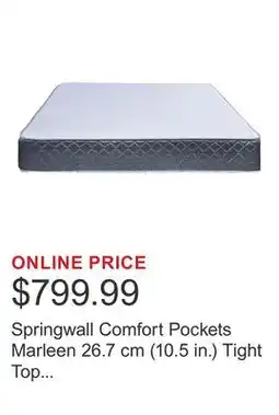 Costco Springwall Comfort Pockets Marleen 26.7 cm (10.5 in.) Tight Top Firm Mattress offer