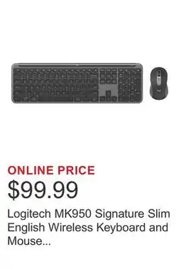 Costco Logitech MK950 Signature Slim English Wireless Keyboard and Mouse Combo offer