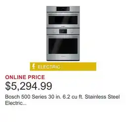 Costco Bosch 500 Series 30 in. 6.2 cu ft. Stainless Steel Electric Microwave Combination Wall Oven offer