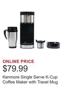 Costco Kenmore Single Serve K-Cup Coffee Maker with Travel Mug offer