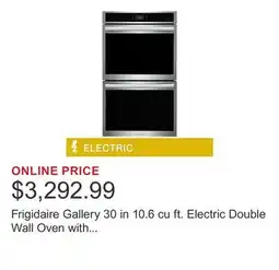 Costco Frigidaire Gallery 30 in 10.6 cu ft. Electric Double Wall Oven with Air Fry offer