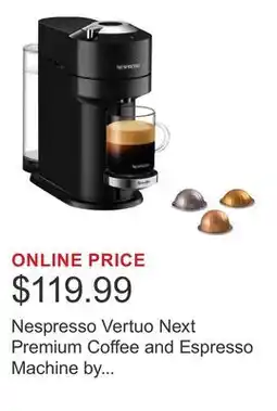 Costco Nespresso Vertuo Next Premium Coffee and Espresso Machine by Breville, Classic Black offer