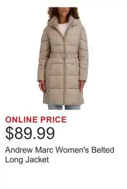 Costco Andrew Marc Women's Belted Long Jacket offer