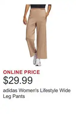 Costco adidas Women's Lifestyle Wide Leg Pants offer