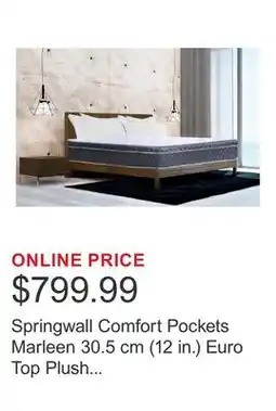 Costco Springwall Comfort Pockets Marleen 30.5 cm (12 in.) Euro Top Plush Mattress offer