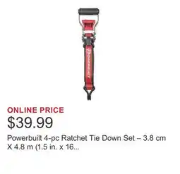 Costco Powerbuilt 4-pc Ratchet Tie Down Set – 3.8 cm X 4.8 m (1.5 in. x 16 ft.) offer