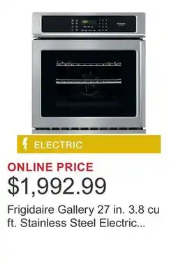 Costco Frigidaire Gallery 27 in. 3.8 cu ft. Stainless Steel Electric Built-In Single Wall Oven offer