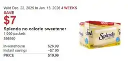 Costco Splenda no calorie sweetener offer