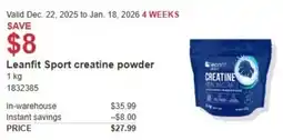 Costco Leanfit Sport creatine powder offer