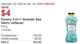 Costco Downy 2-in-1 Seaside Spa fabric softener offer