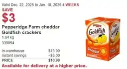 Costco Pepperidge Farm cheddar Goldfish crackers offer
