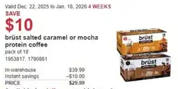 Costco brüst salted caramel or mocha protein coffee offer