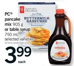 Fortinos PC PANCAKE MIX, 905 G OR TABLE SYRUP, 750 ML offer