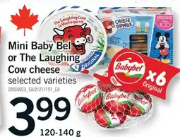 Fortinos MINI BABY BEL OR THE LAUGHING COW CHEESE, 120-140 g offer