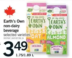Fortinos EARTH'S OWN NON-DAIRY BEVERAGE, 1.75/1.89 L offer