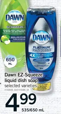 Fortinos DAWN EZ-SQUEEZE LIQUID DISH SOAP, 535/650 ML offer