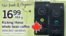 Fortinos KICKING HORSE WHOLE BEAN COFFEE, 454 G offer