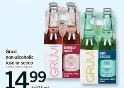 Fortinos GRUVI NON-ALCOHOLIC ROSE OR SECCO, 4X355 ML offer