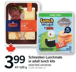 Fortinos SCHNEIDERS LUNCHMATE OR ADULT LUNCH KITS, 67-120 G offer