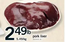 Fortinos PORK LIVER offer