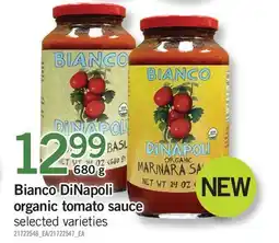 Fortinos BIANCO DINAPOLI ORGANIC TOMATO SAUCE, 680 G offer