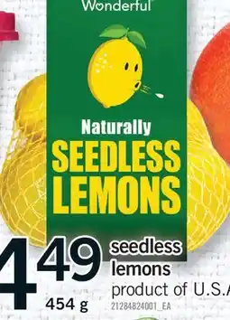 Fortinos SEEDLESS LEMONS, 454 G offer
