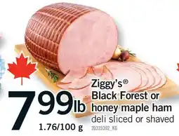 Fortinos Ziggy's Black Forest or honey maple ham offer