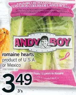 Fortinos ROMAINE HEARTS, 3'S offer