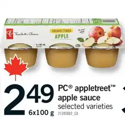 Fortinos PC APPLETREET APPLE SAUCE, 6X100 G offer