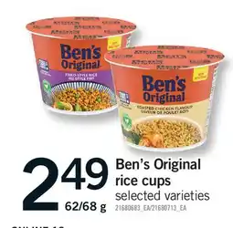 Fortinos BEN'S ORIGINAL RICE CUPS, 62/68 G offer
