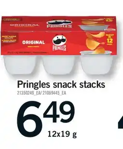Fortinos PRINGLES SNACK STACKS, 12x19 g offer