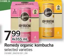 Fortinos REMEDY ORGANIC KOMBUCHA, 4x355 mL offer
