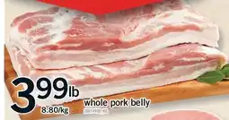 Fortinos WHOLE PORK BELLY offer